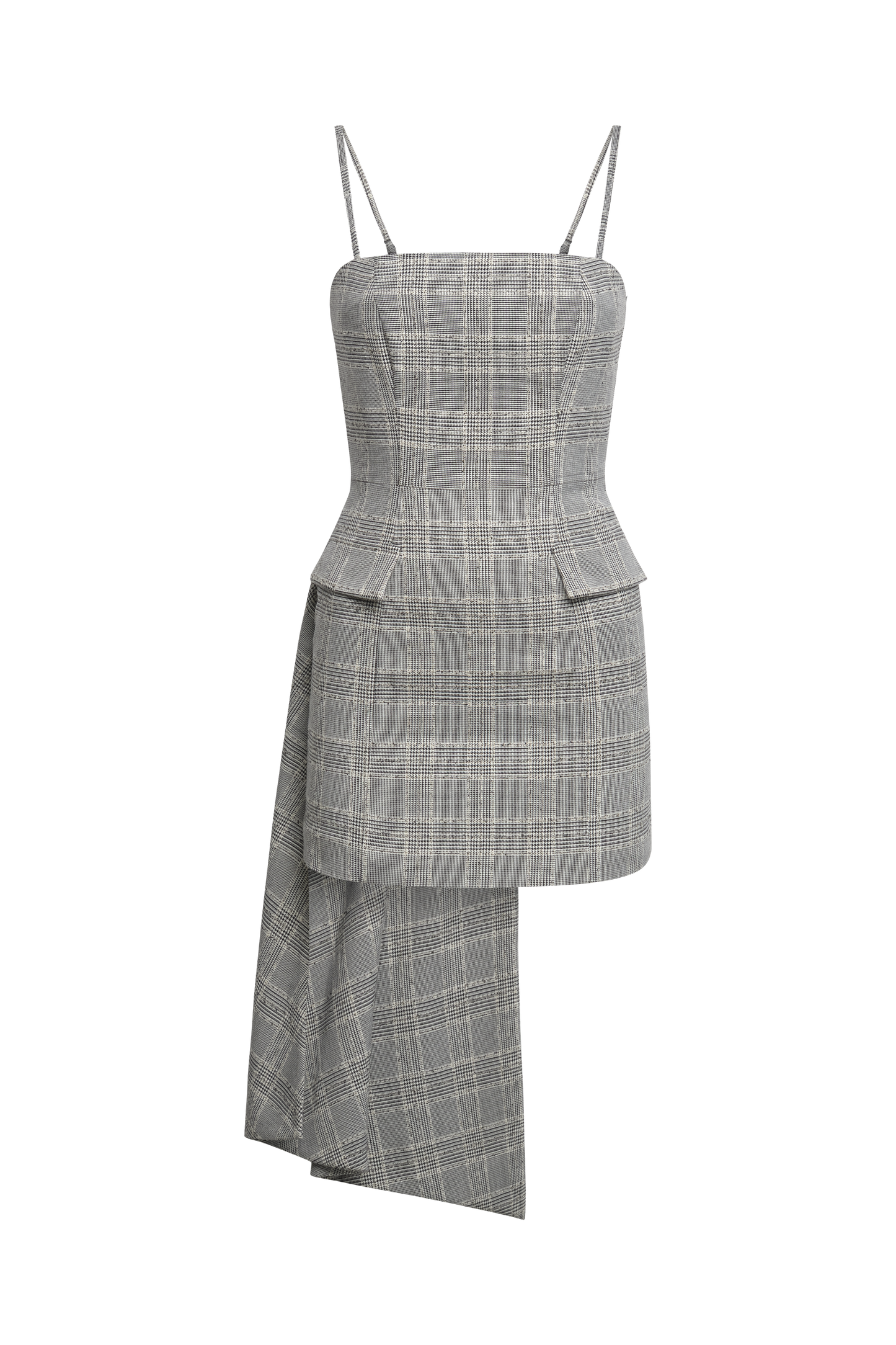 BCBGMAXAZRIA Glen Plaid Dress With Drape Glen Plaid