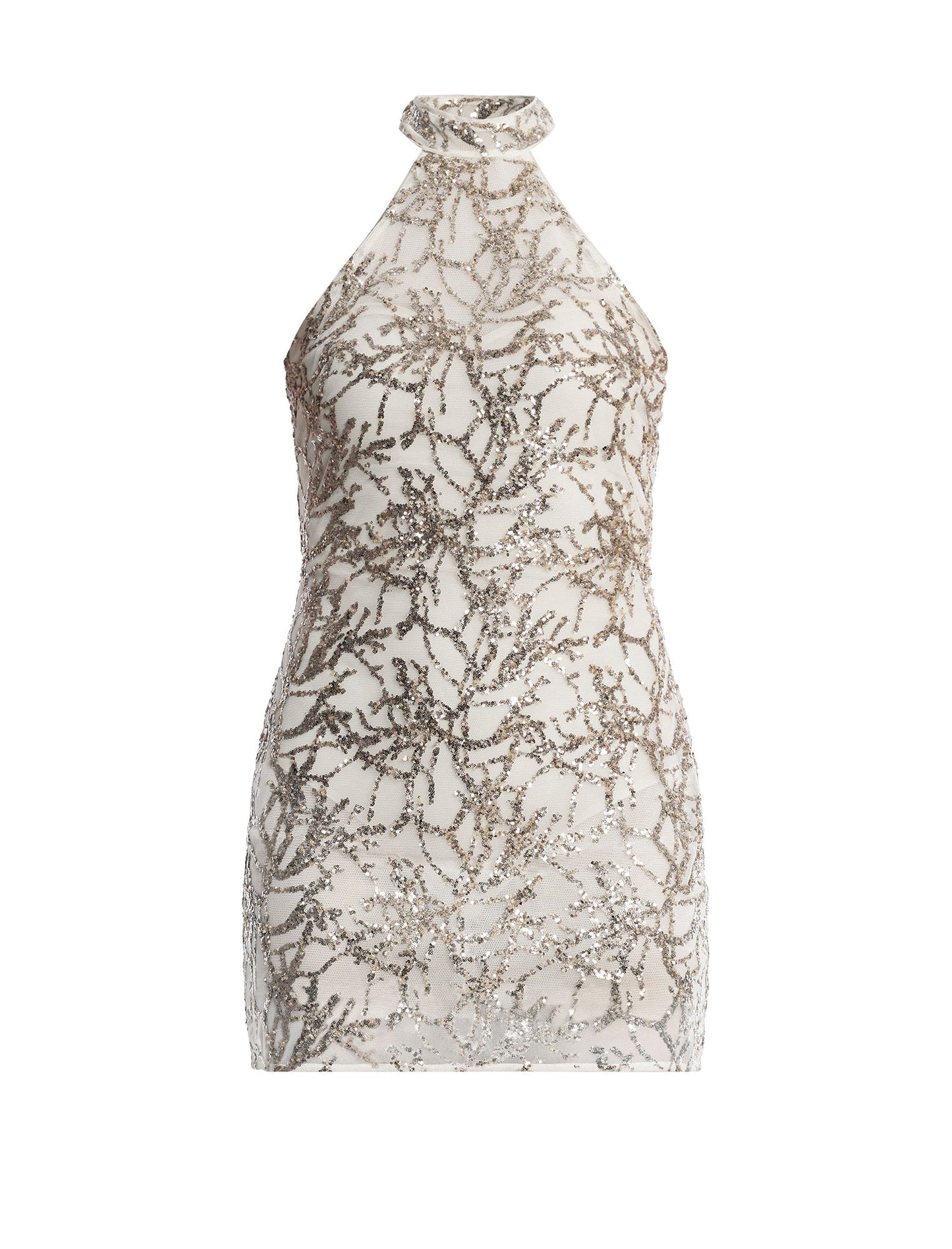 BCBGMAXAZRIA Mock Neck Embellished Mini Jasmine