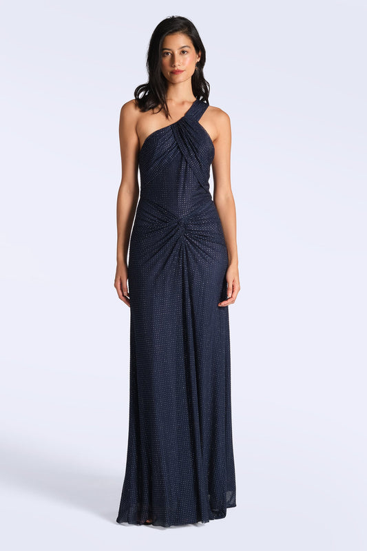 BCBGMAXAZRIA Twist Hot Fix Gown Maritime Blue