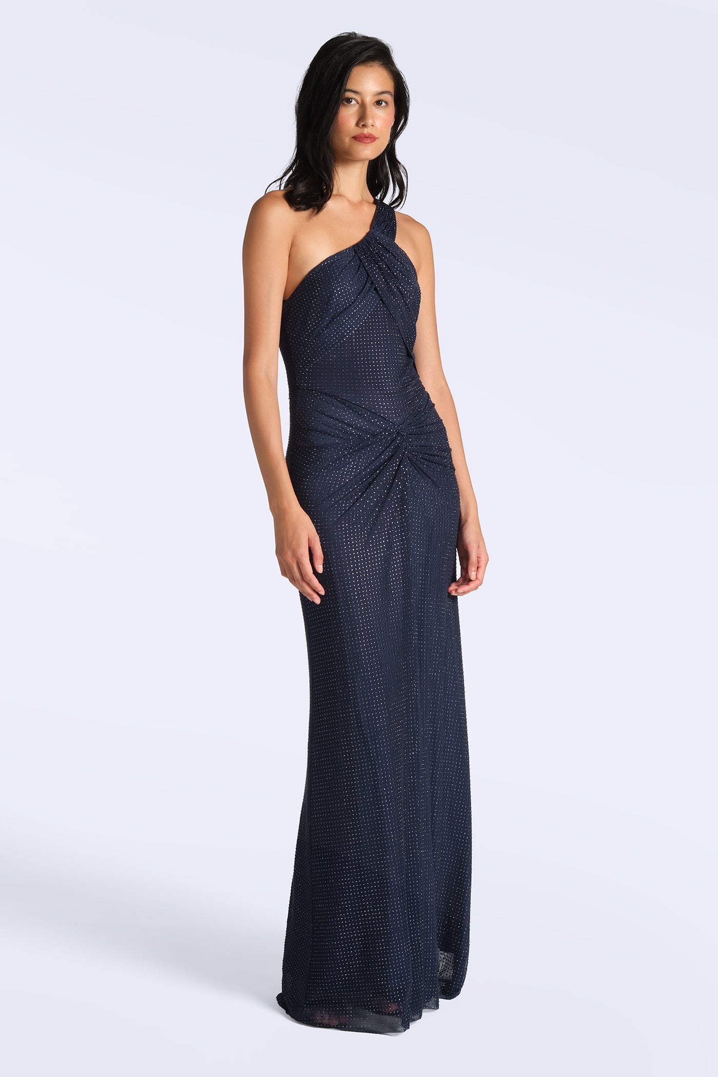 BCBGMAXAZRIA Twist Hot Fix Gown Maritime Blue