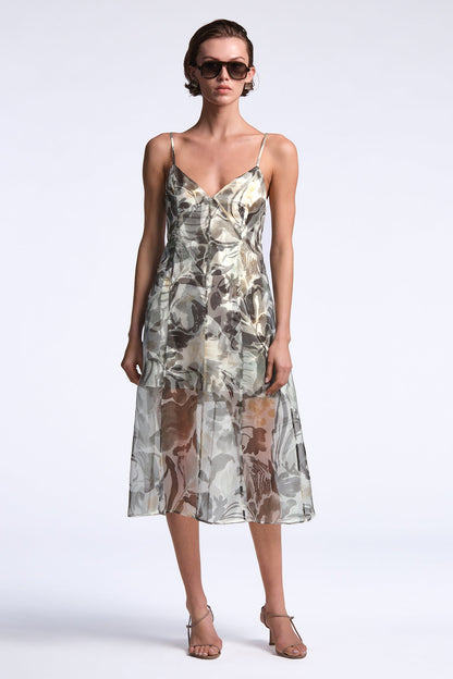 BCBGMAXAZRIA Lorelie Dress Abstract Garden Print
