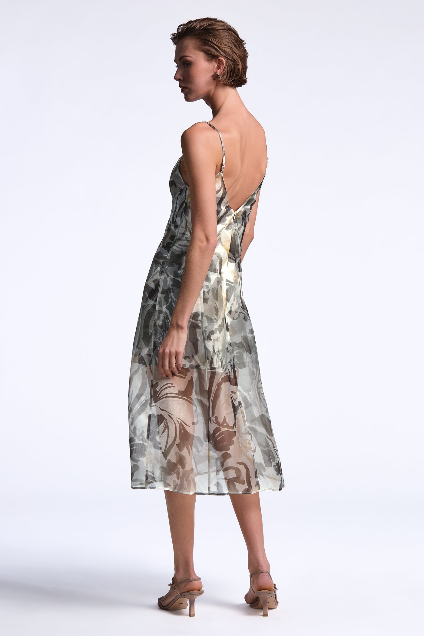 BCBGMAXAZRIA Lorelie Dress Abstract Garden Print