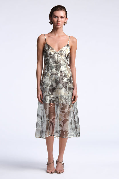 BCBGMAXAZRIA Lorelie Dress Abstract Garden Print