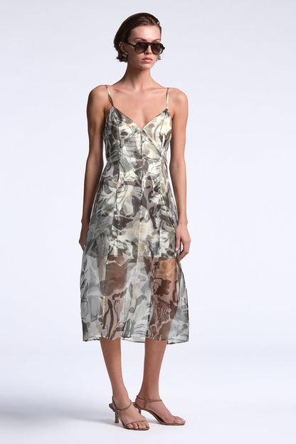 BCBGMAXAZRIA Lorelie Dress Abstract Garden Print