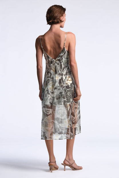 BCBGMAXAZRIA Lorelie Dress Abstract Garden Print