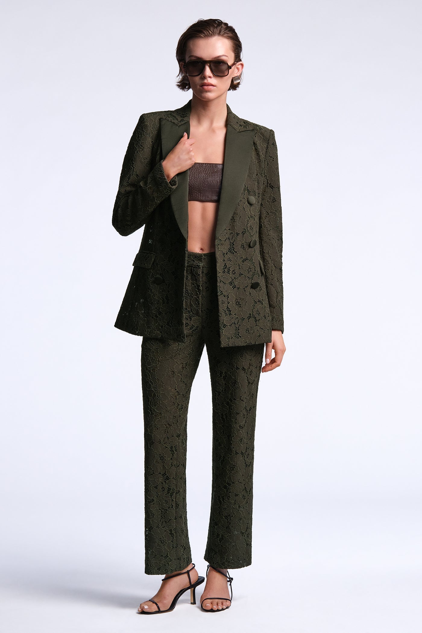 BCBGMAXAZRIA Kaia Blazer Dark Olive