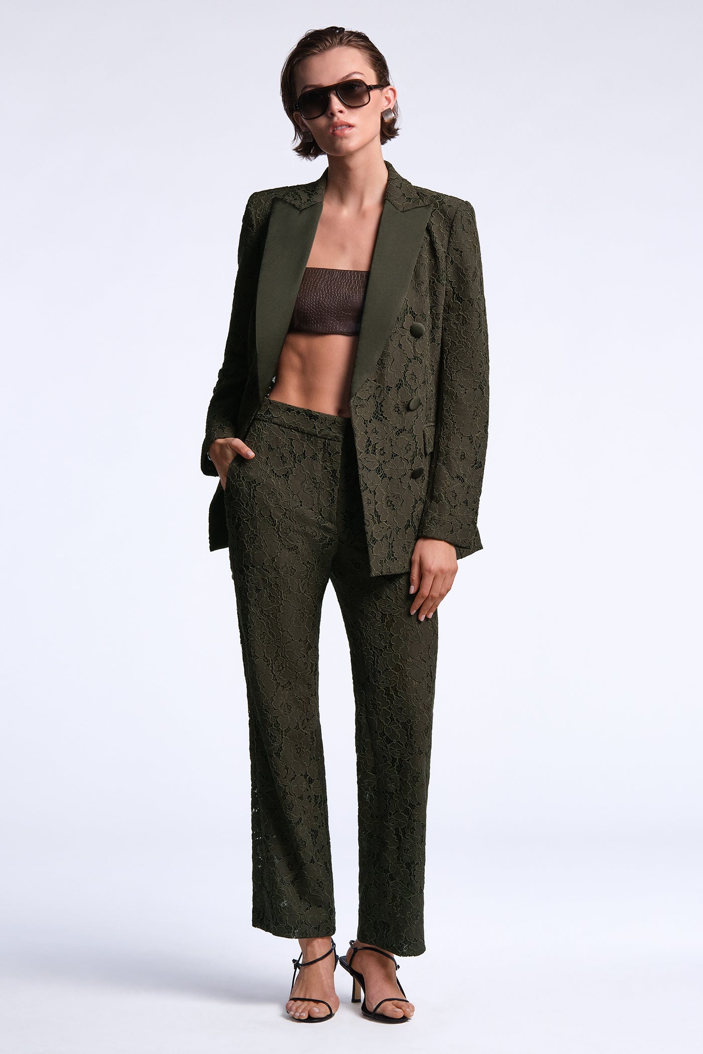 BCBGMAXAZRIA Kaia Blazer Dark Olive