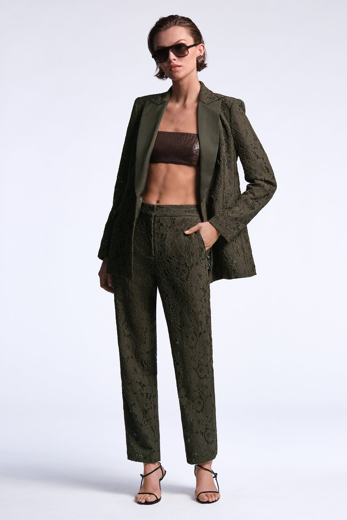 BCBGMAXAZRIA Safiya Pant Dark Olive