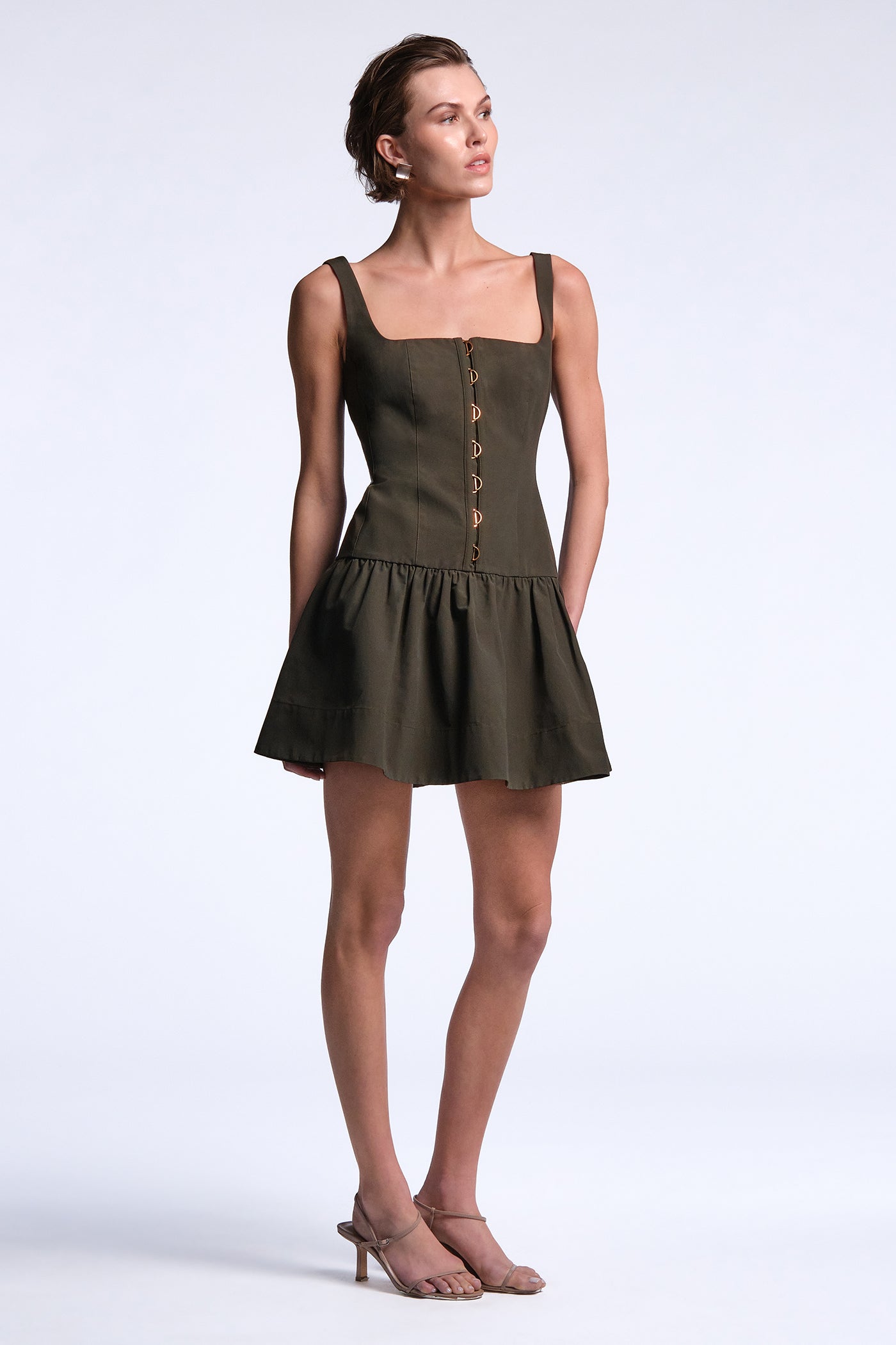 BCBGMAXAZRIA Sofia Dress Dark Olive