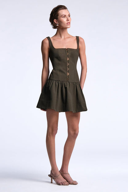 BCBGMAXAZRIA Sofia Dress Dark Olive