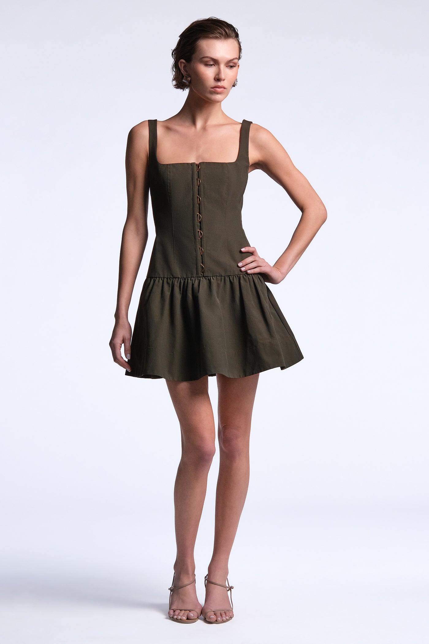 BCBGMAXAZRIA Sofia Dress Dark Olive