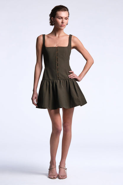 BCBGMAXAZRIA Sofia Dress Dark Olive
