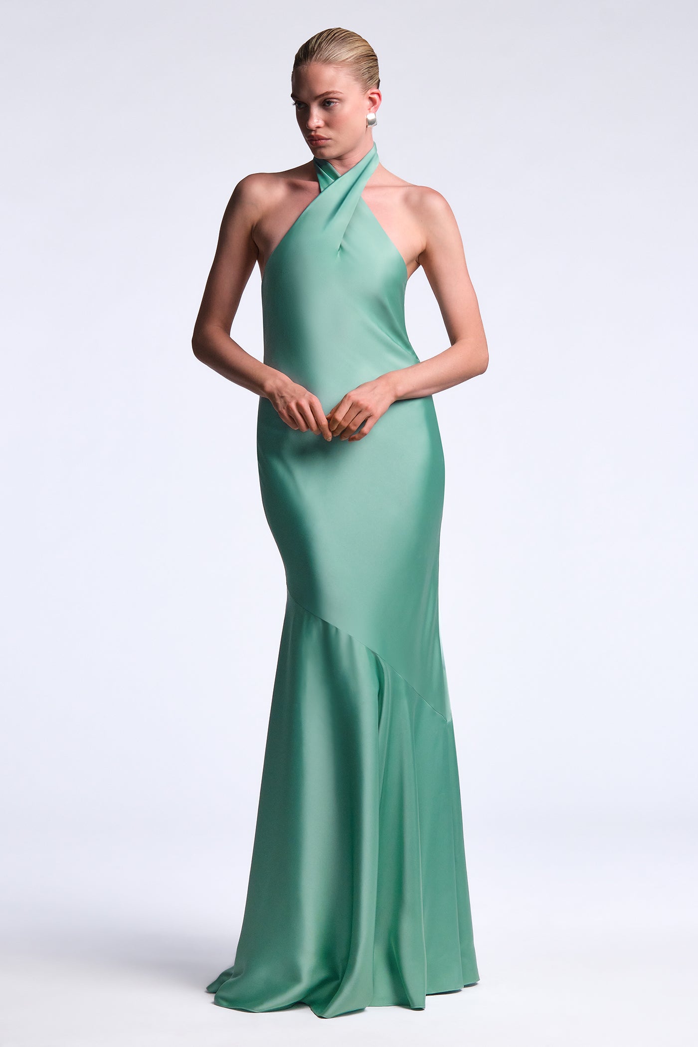 BCBGMAXAZRIA Evelyn Gown Eucalyptus