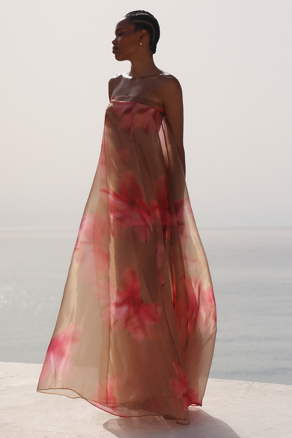 BCBGMAXAZRIA Annika Gown Flame Meadow Print