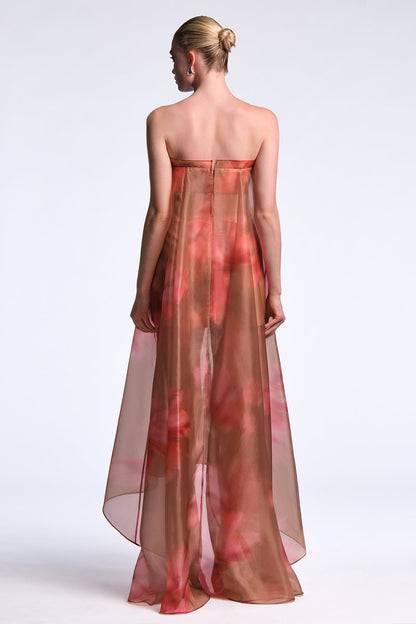 BCBGMAXAZRIA Annika Gown Flame Meadow Print