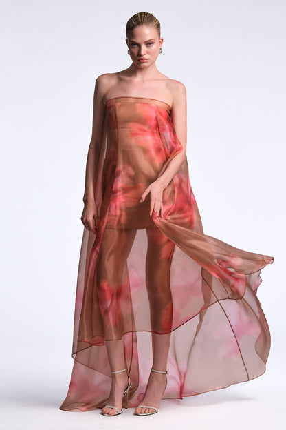 BCBGMAXAZRIA Annika Gown Flame Meadow Print
