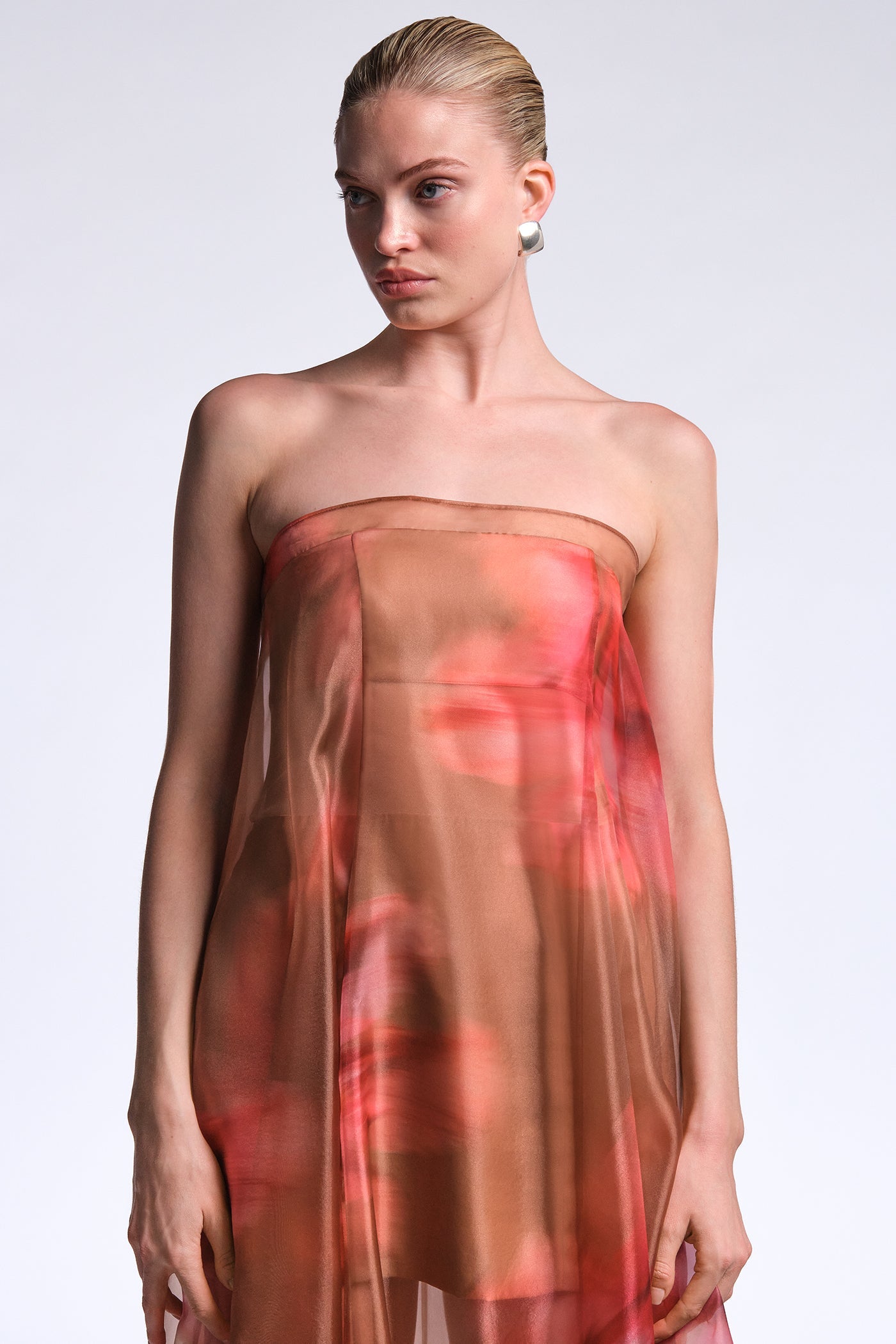 BCBGMAXAZRIA Annika Gown Flame Meadow Print