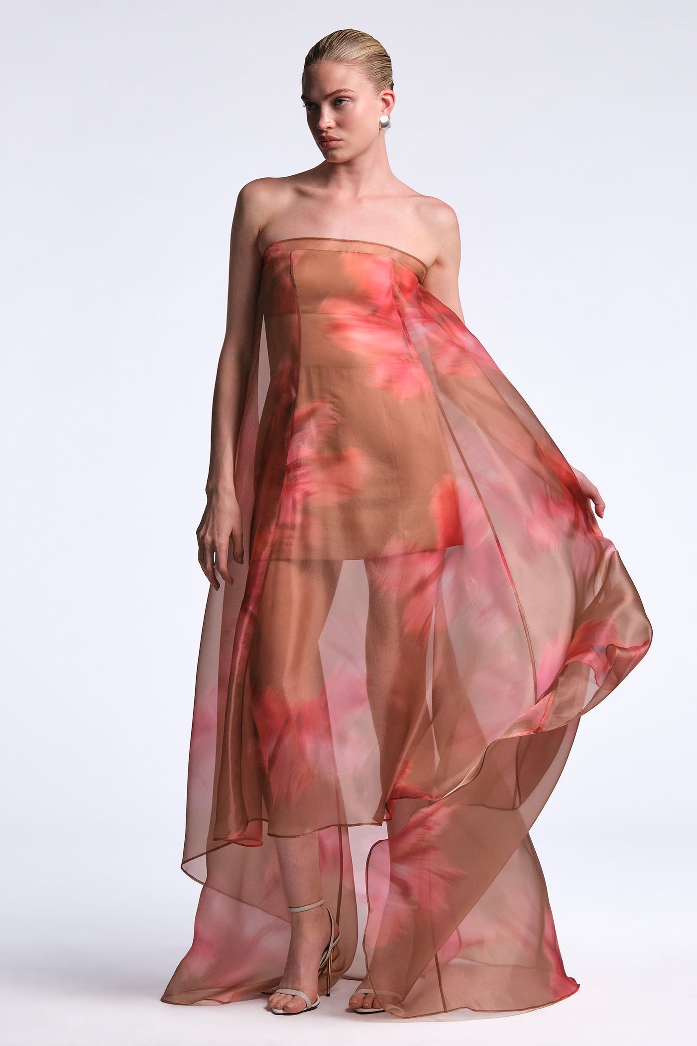 BCBGMAXAZRIA Annika Gown Flame Meadow Print