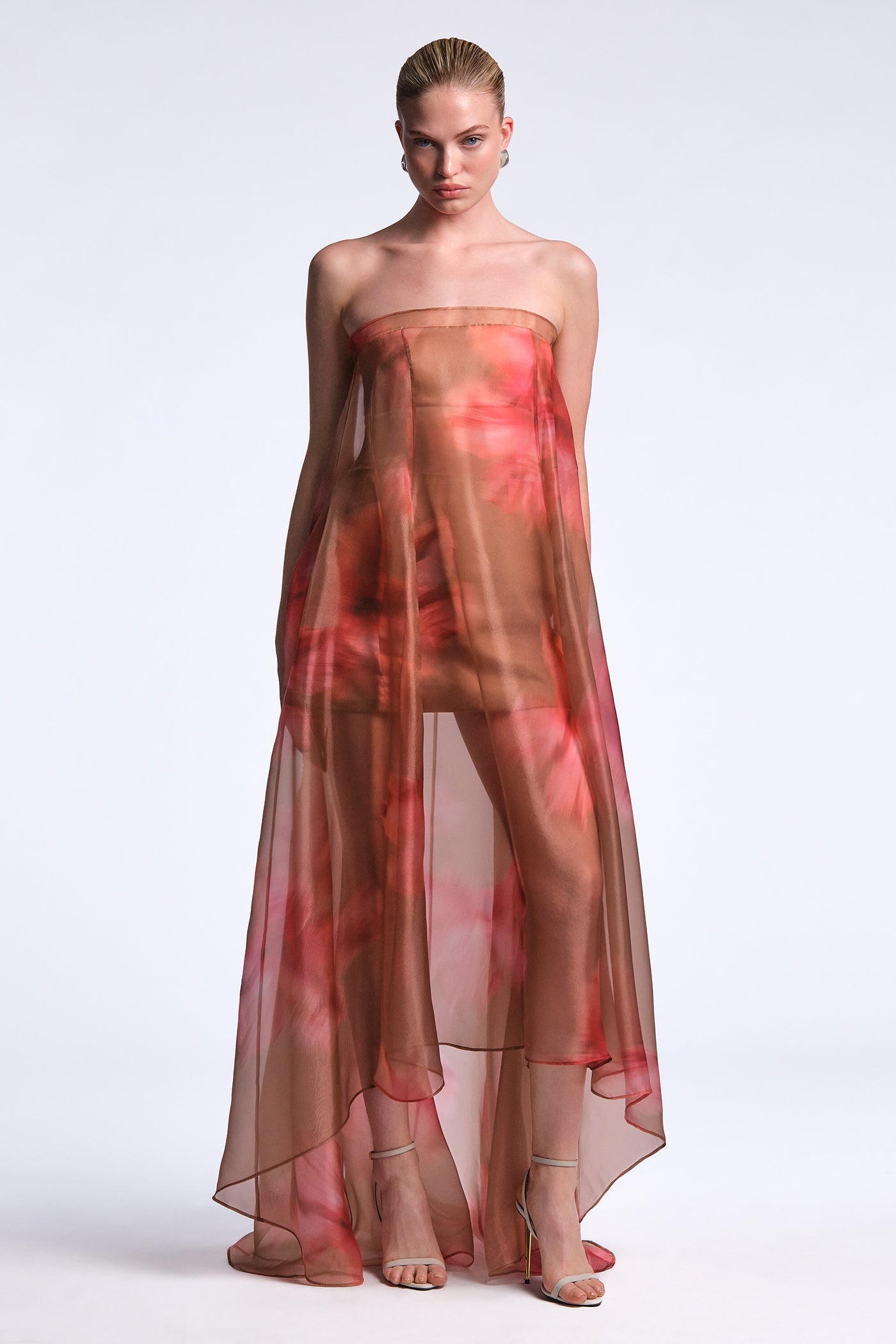 BCBGMAXAZRIA Annika Gown Flame Meadow Print