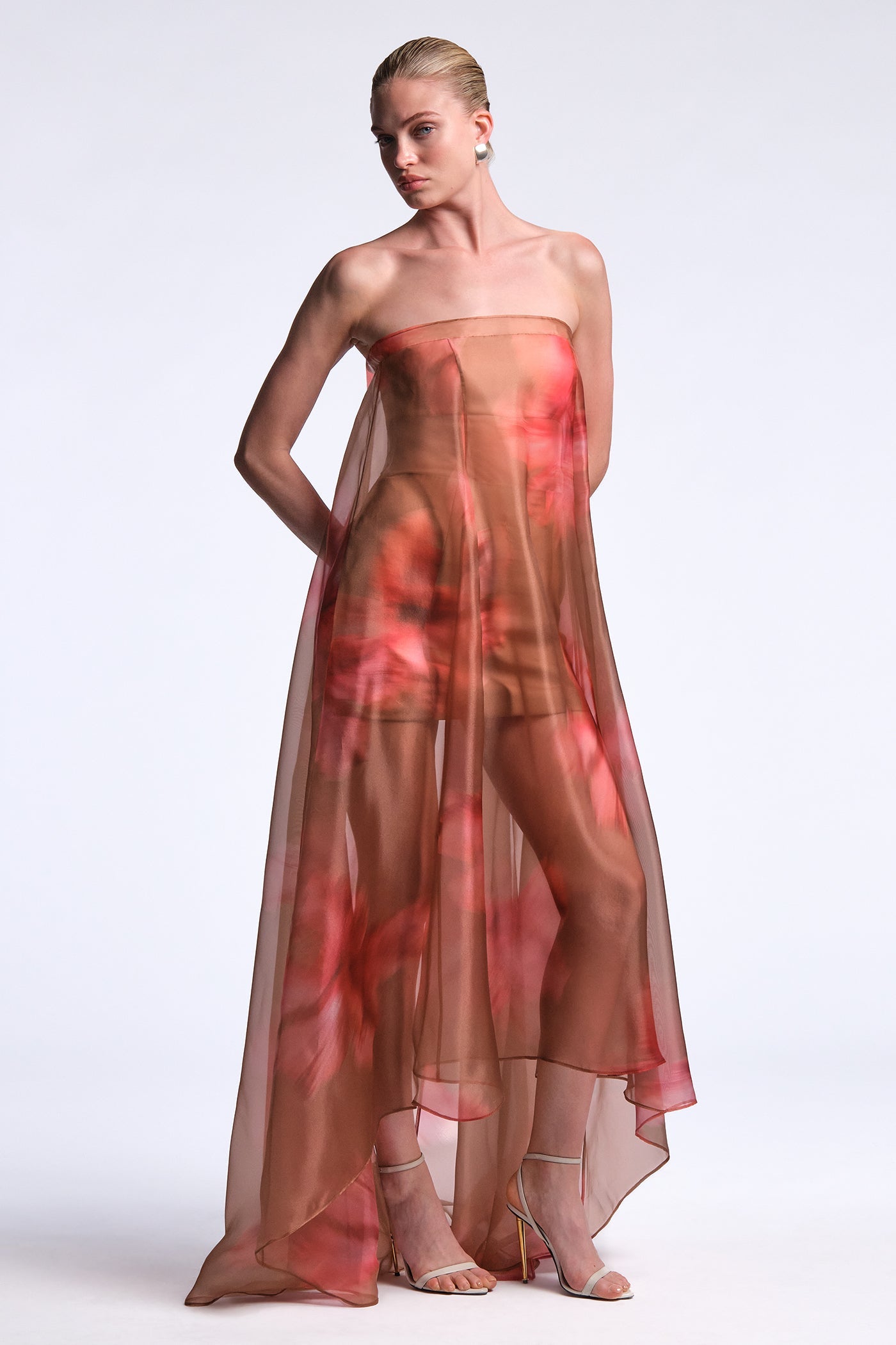 BCBGMAXAZRIA Annika Gown Flame Meadow Print