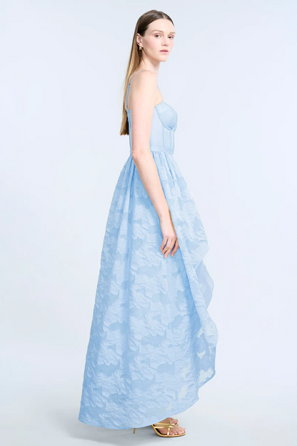 BCBGMAXAZRIA High Low Organza Tulle Gown Skyway