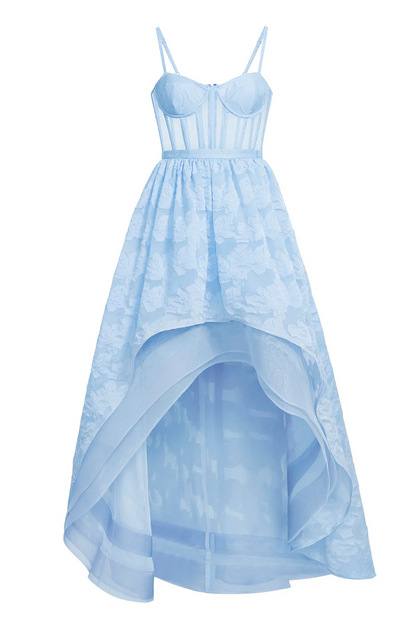 BCBGMAXAZRIA High Low Organza Tulle Gown Skyway