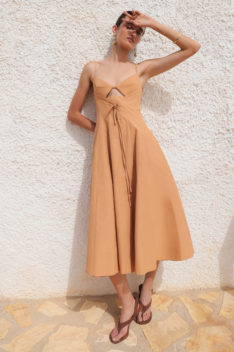 BCBGMAXAZRIA Hallie Dress Carmel