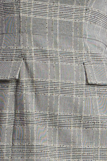BCBGMAXAZRIA Glen Plaid Dress With Drape Glen Plaid