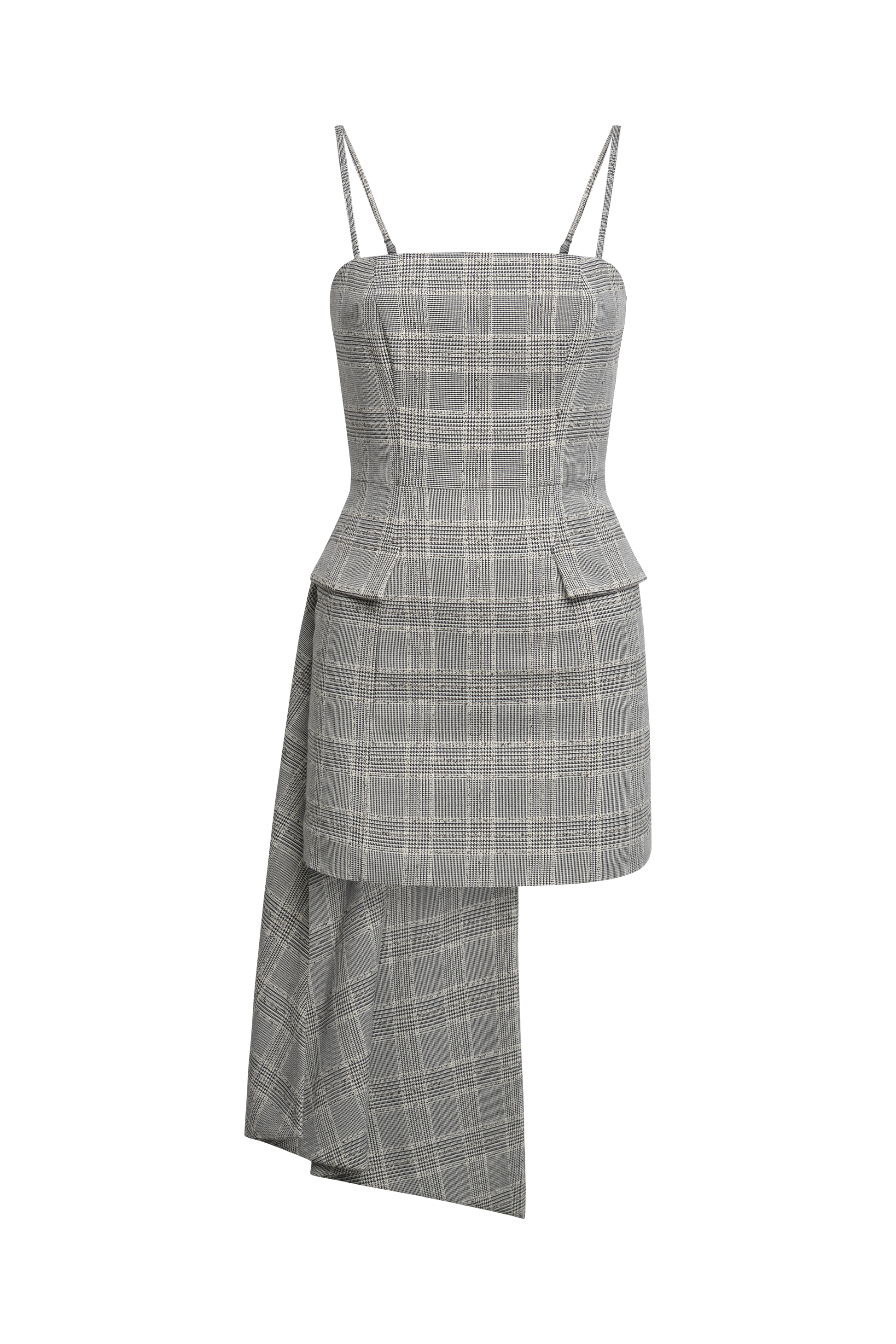 BCBGMAXAZRIA Glen Plaid Dress With Drape Glen Plaid