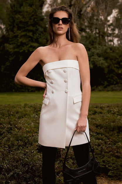 BCBGMAXAZRIA Carmen Dress Snow White