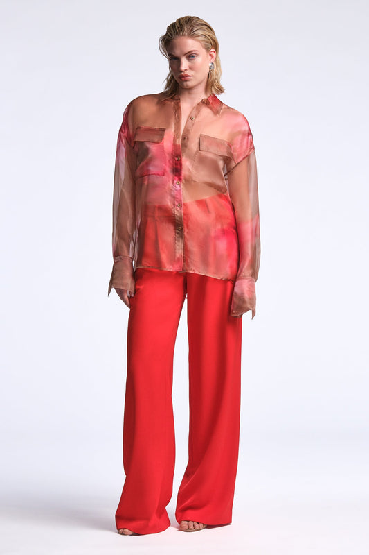 BCBGMAXAZRIA Pauline Shirt Flame Meadow Print