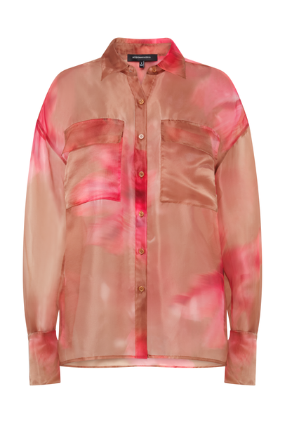 BCBGMAXAZRIA Pauline Shirt Flame Meadow Print