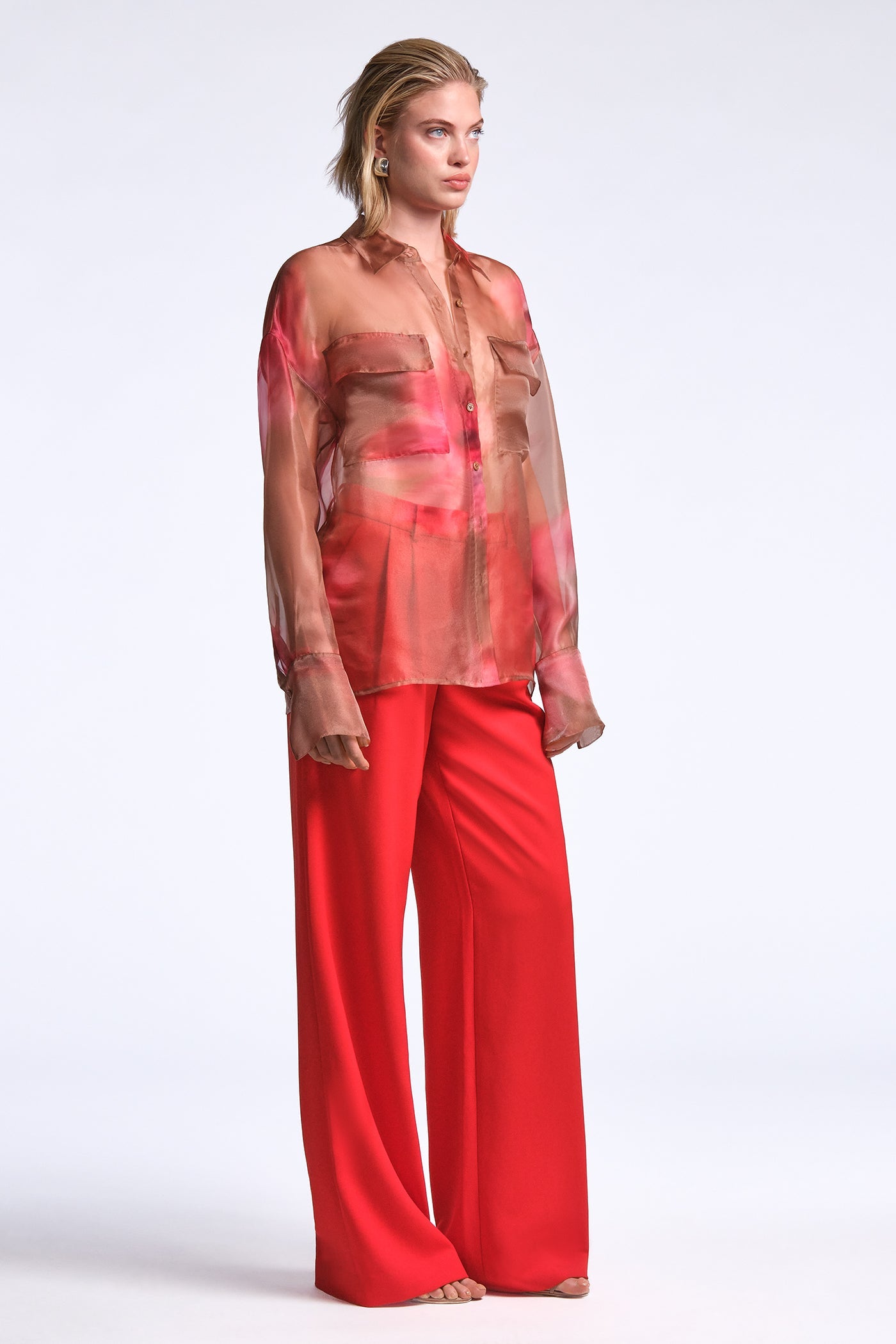 BCBGMAXAZRIA Pauline Shirt Flame Meadow Print