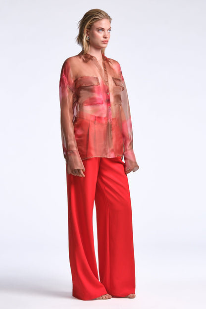 BCBGMAXAZRIA Pauline Shirt Flame Meadow Print
