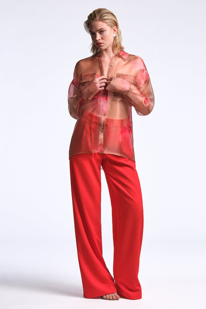 BCBGMAXAZRIA Pauline Shirt Flame Meadow Print