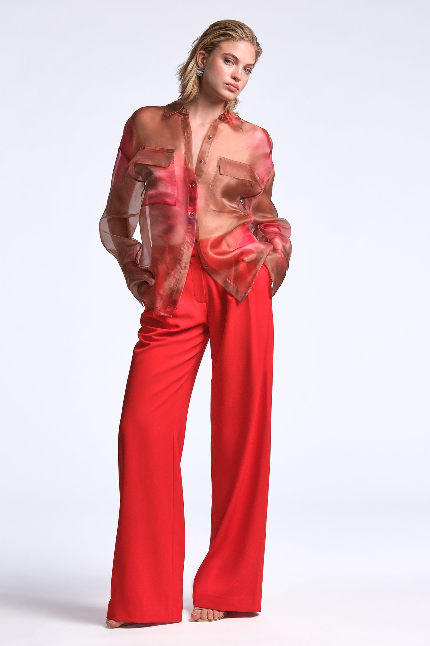 BCBGMAXAZRIA Pauline Shirt Flame Meadow Print