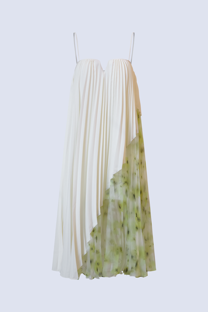 BCBGMAXAZRIA Jennifer Printed Dress Snow White & Bouquet Firefly Print