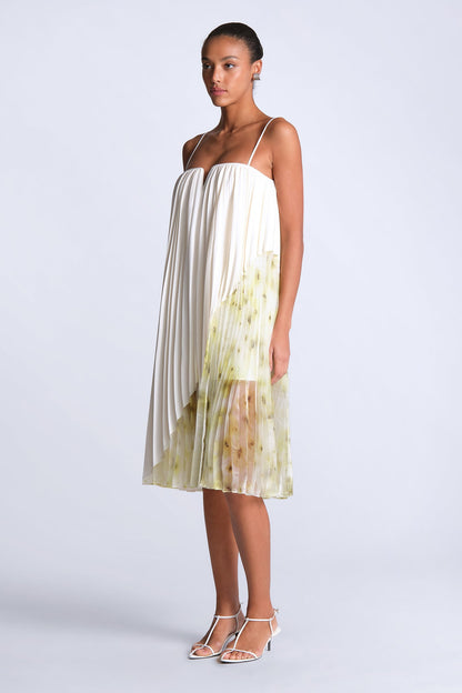 BCBGMAXAZRIA Jennifer Printed Dress Snow White & Bouquet Firefly Print