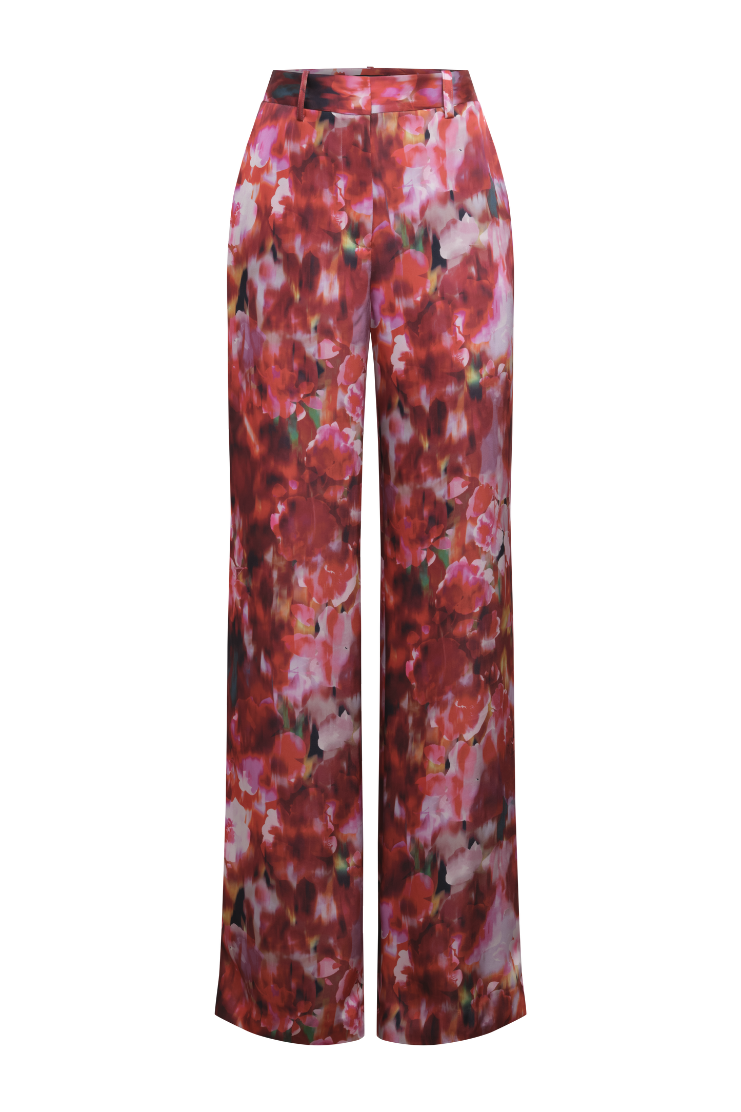 BCBGMAXAZRIA Washed Floral Pant Washed Rose Chili Pepper Print