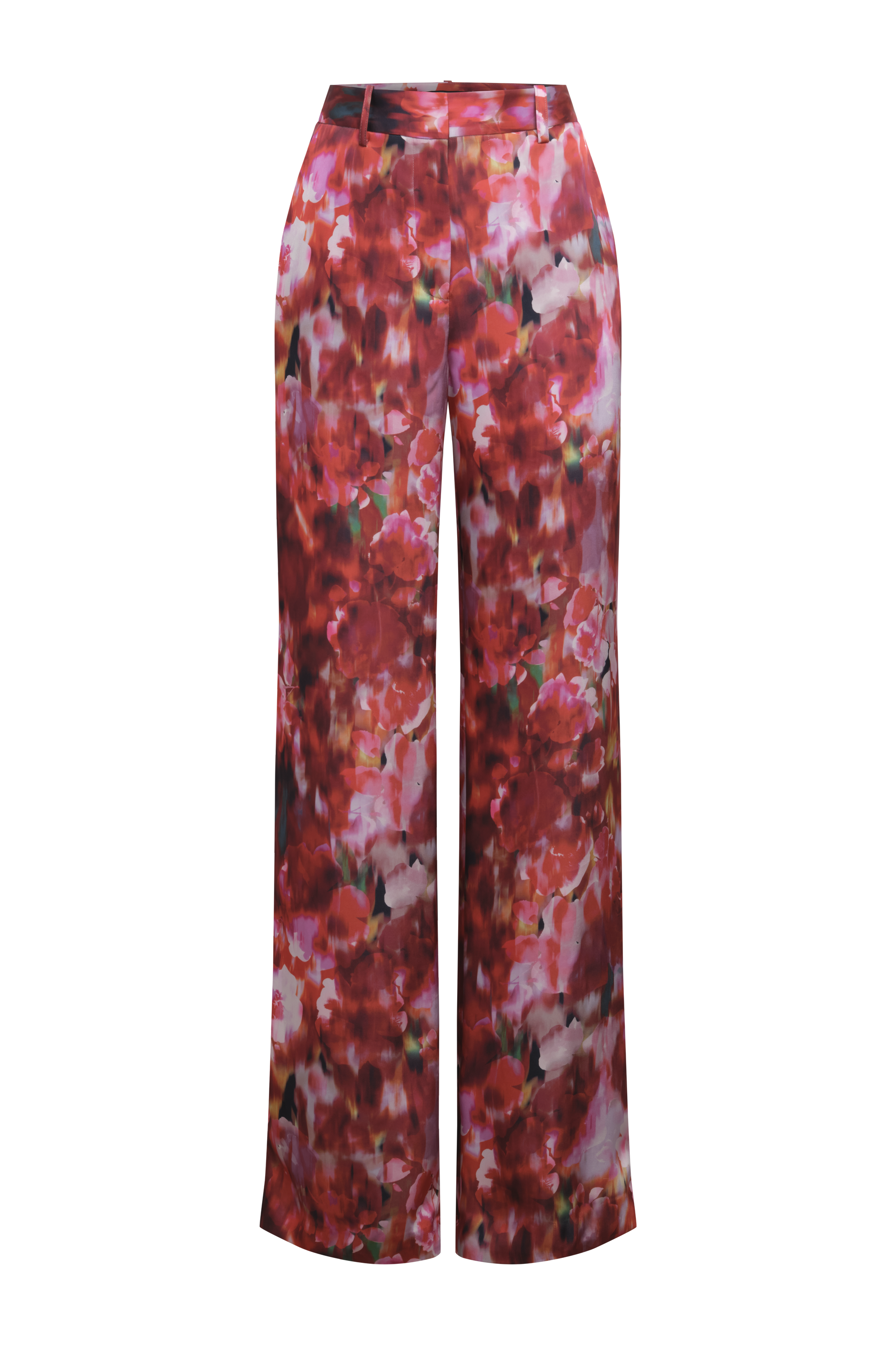 BCBGMAXAZRIA Washed Floral Pant Washed Rose Chili Pepper Print