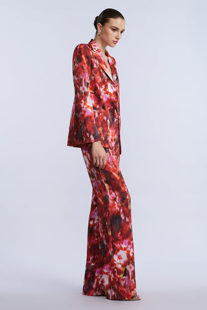 BCBGMAXAZRIA Washed Floral Pant Washed Rose Chili Pepper Print