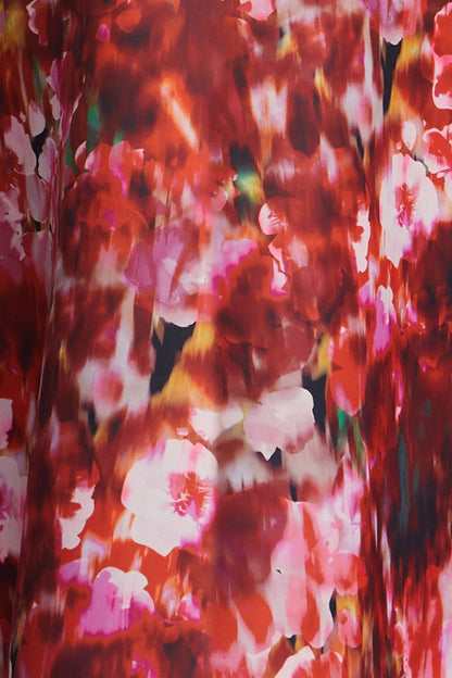 BCBGMAXAZRIA Washed Floral Pant Washed Rose Chili Pepper Print