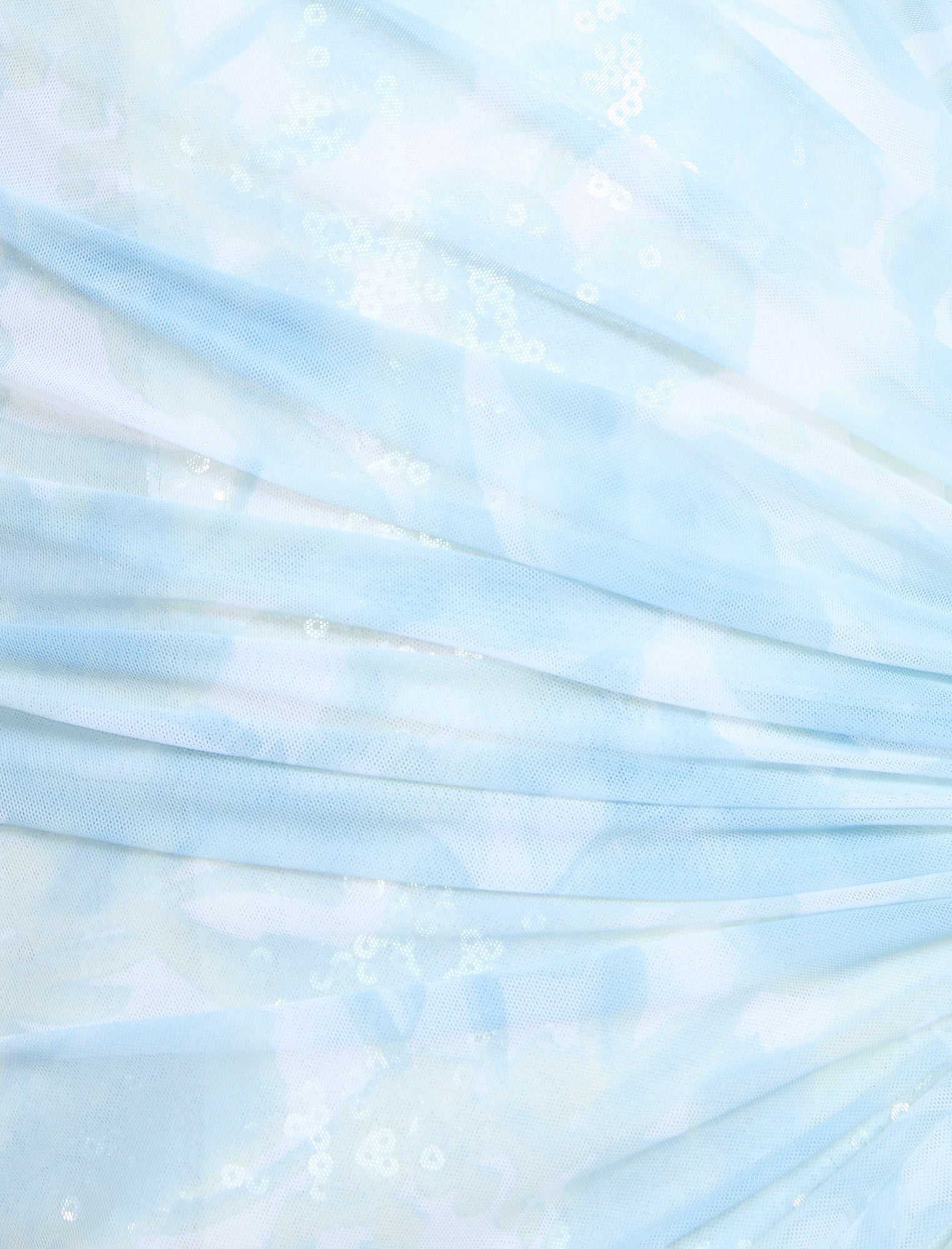 BCBGMAXAZRIA Mesh & Sequin Gown Sky Floral Print