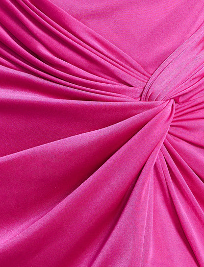 BCBGMAXAZRIA Cowl Draped Gown With Twist Electric Orchid
