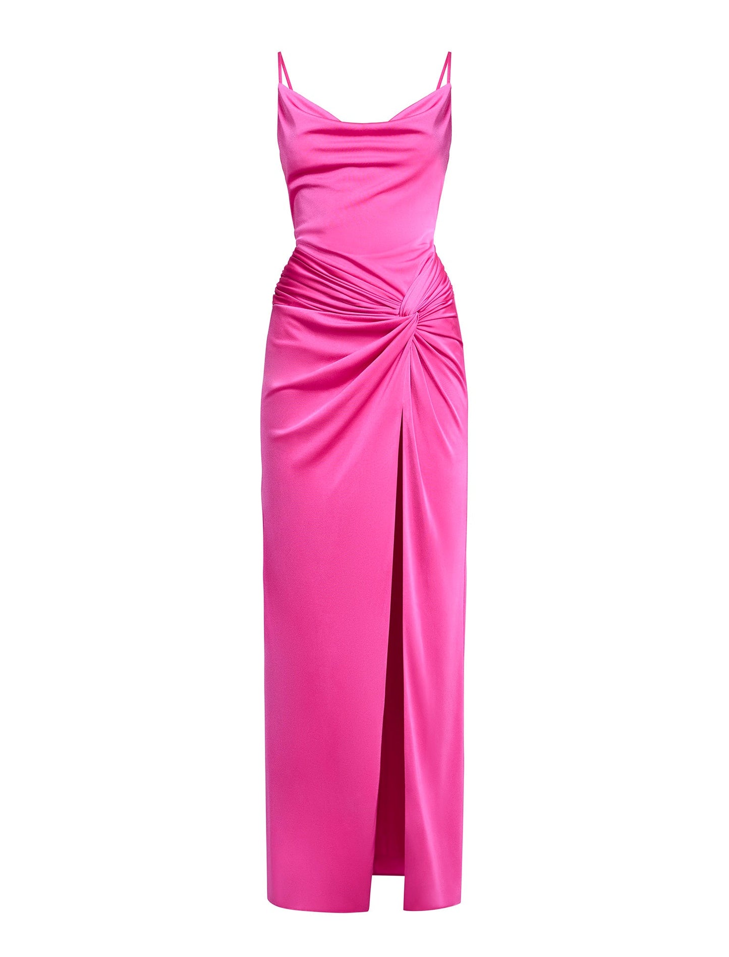 BCBGMAXAZRIA Cowl Draped Gown With Twist Electric Orchid
