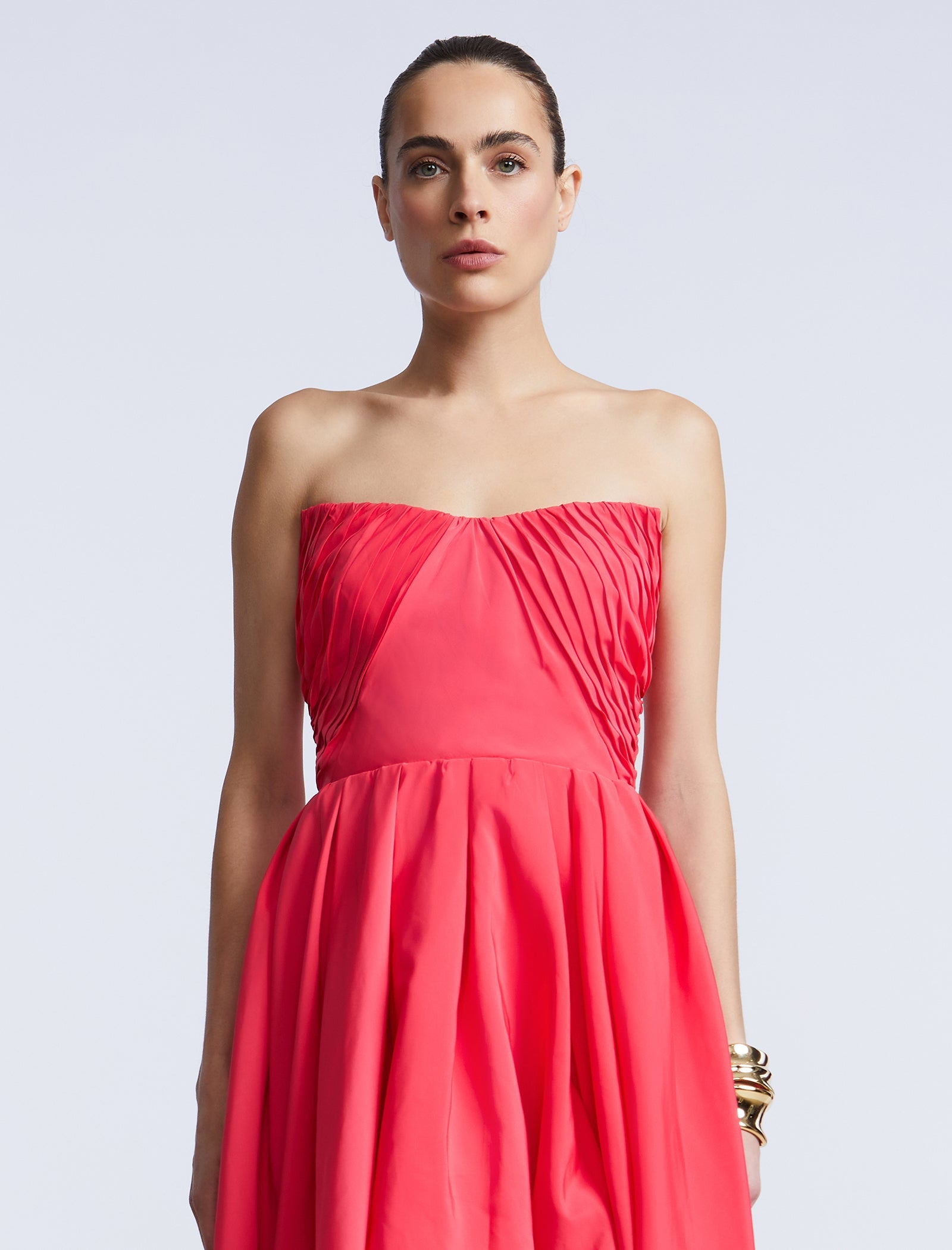 BCBGMAXAZRIA High Slit Ball Gown Dahlia