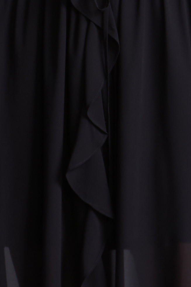 BCBGMAXAZRIA Solid Ruffle Dress Black