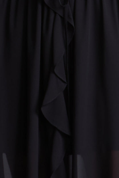 BCBGMAXAZRIA Solid Ruffle Dress Black