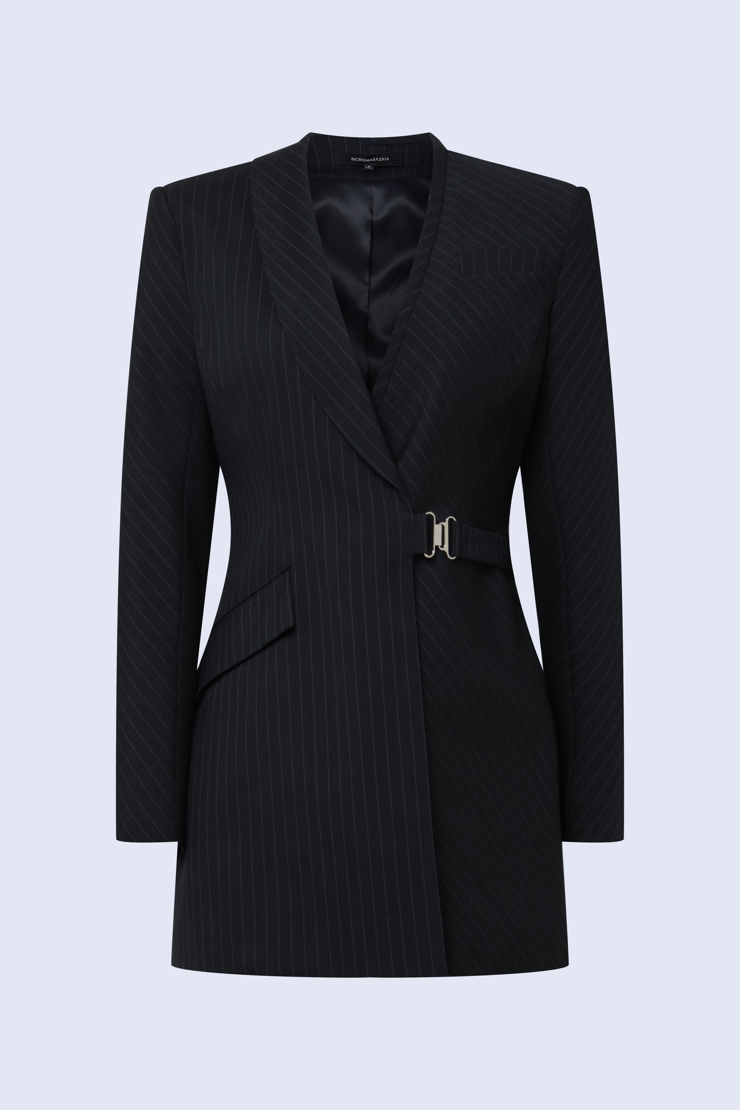 BCBGMAXAZRIA Molly Dress Navy Pinstripe
