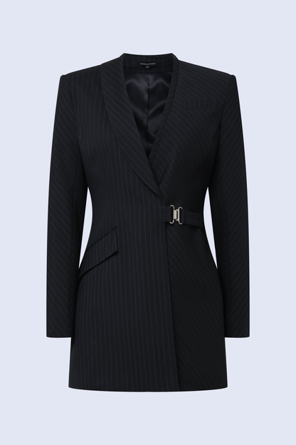 BCBGMAXAZRIA Molly Dress Navy Pinstripe